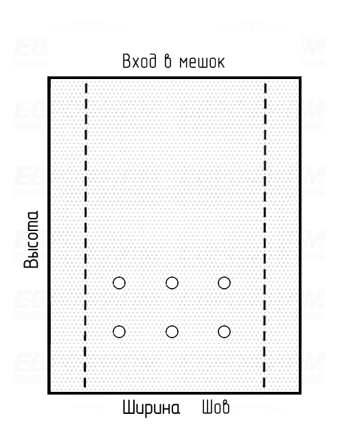 Мешок ПСД 100мкм 390x1215мм фальцы 190+190мм пробивные отверстия с микроперфорацией