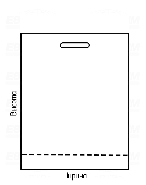 Пакет ПСД 100мкм 210x300мм, донная складка 50+50мм, с ручкой